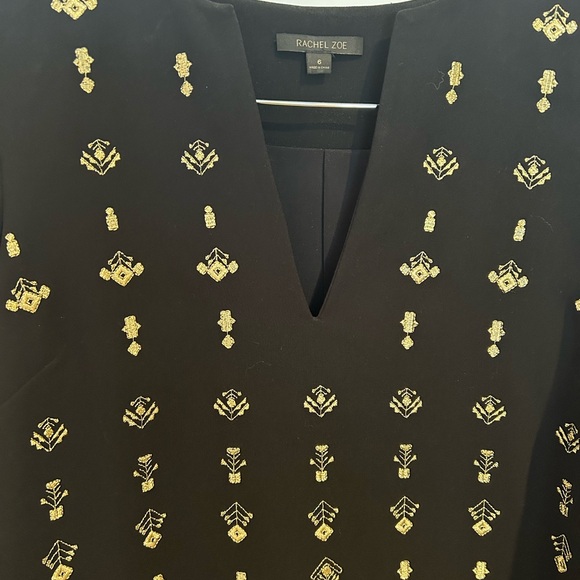 Rachael Zoe Gold Thread Embroidered Dress - Picture 4 of 7